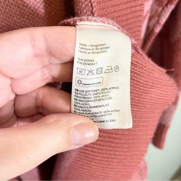 H&M Divided Camouflage Open Front Long Sleeve Ribbed Trim Cardigan Sweater Large - Picture 12 of 13